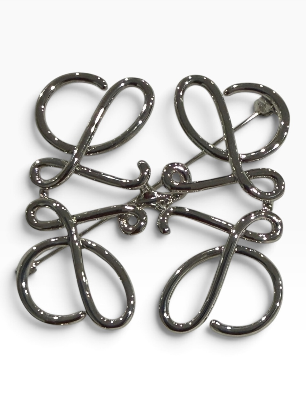 Loewe Analog logo Statement Brooch - silver preloved EUC